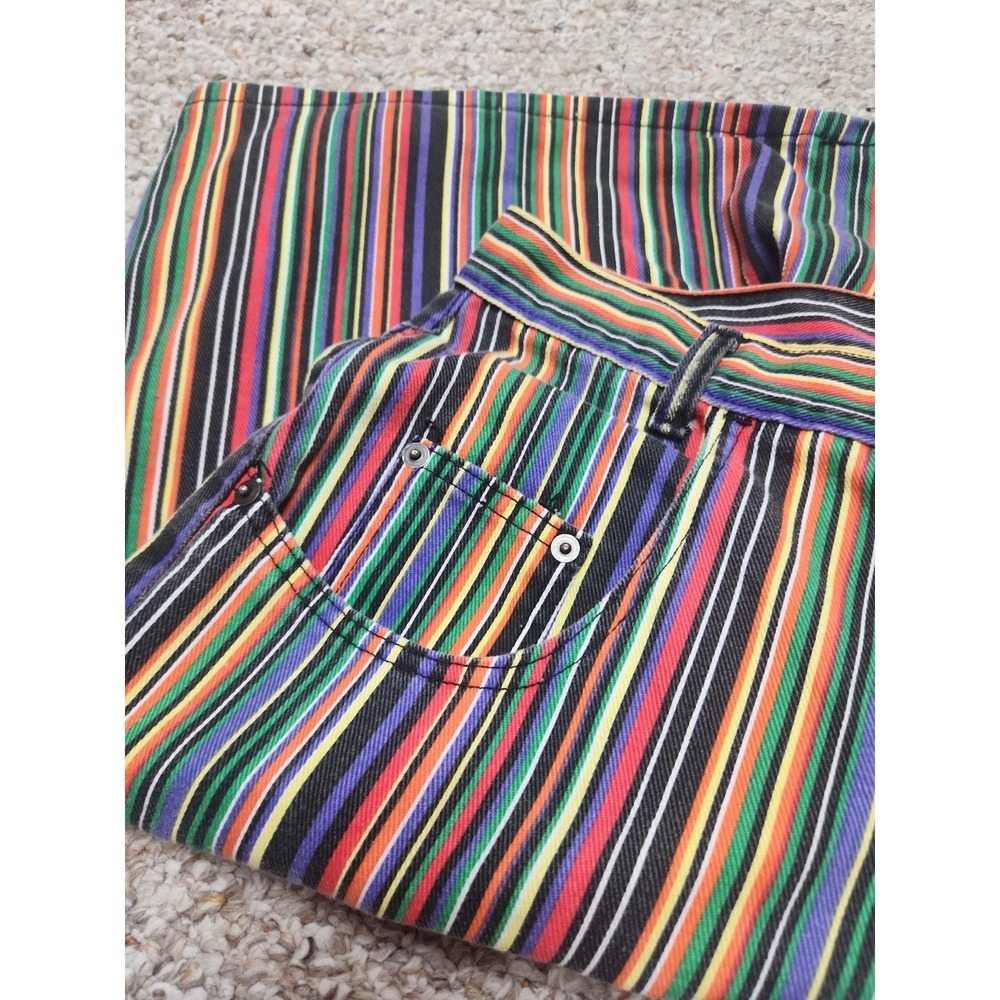 Forelli Denim USA Bermuda Shorts 18 Fruit Stripe Colors Cotton Vtg 34x10